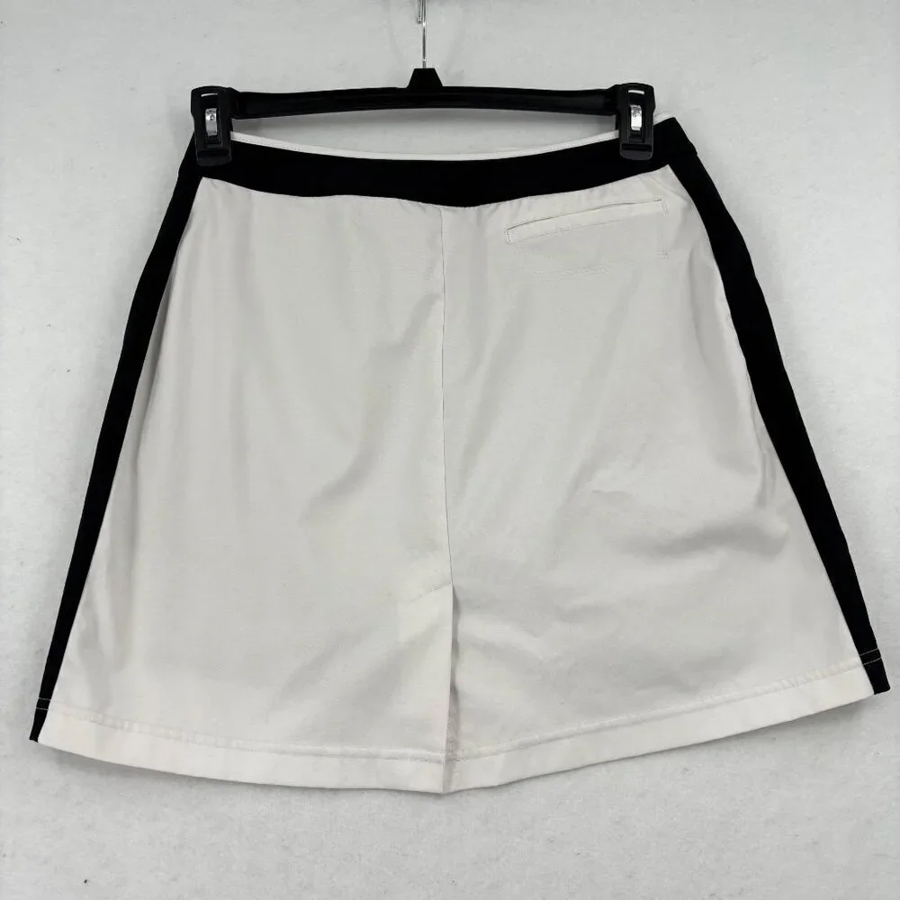 Tail Tech Golf Skort Size 8 White Black Skirt Built In Shorts Pockets‎ Stretch